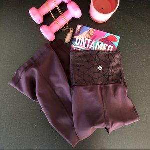 lululemon high waisted wide flare pant in eggplant